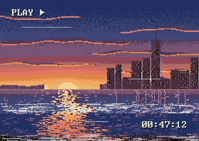 Paused Tape at Dusk, 70x50 cm diamond painting – finished design preview