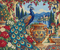 Thumbnail for Peacock beside the Amber Urn, 60x50 cm diamond painting – full design preview without the close-up inset