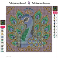 Thumbnail for Diamond painting adhesive canvas preview - Peacock Jewel