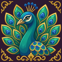 Thumbnail for Diamond painting pattern chart - Peacock Jewel
