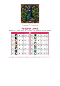 Thumbnail for DMC color chart for Peacock Jewel diamond painting - 16 colors