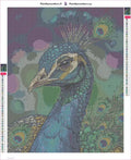 Thumbnail for Peacock Portrait diamond painting adhesive canvas 40x50cm