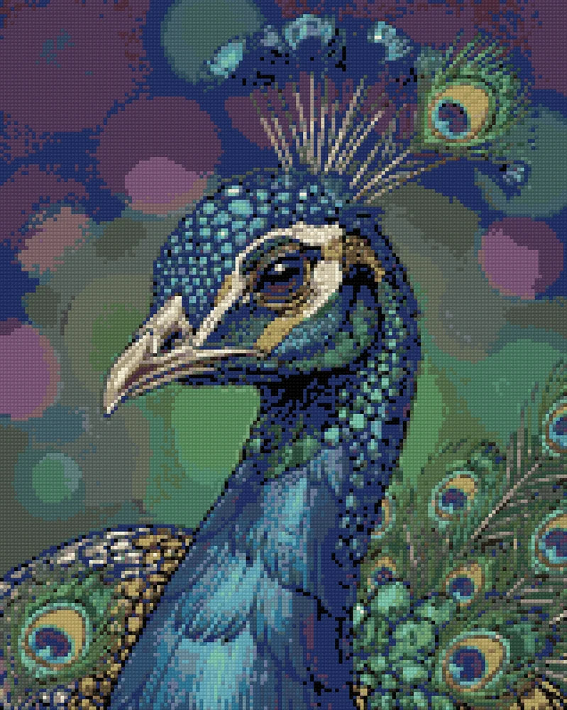 Diamond Pattern - Peacock Portrait