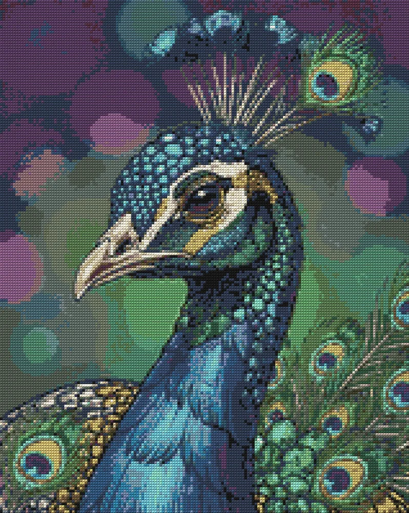 Diamond Pattern - Peacock Portrait