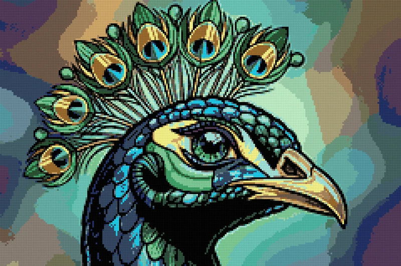 Diamond pattern - Majestic Peacock Portrait