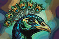 Thumbnail for Diamond pattern - Majestic Peacock Portrait