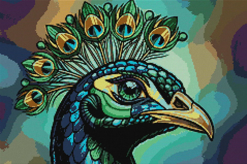 Diamond pattern - Majestic Peacock Portrait