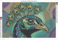 Thumbnail for Peacock Portrait diamond painting adhesive canvas 60x40cm