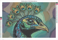 Thumbnail for Peacock Portrait diamond painting adhesive canvas 60x40cm