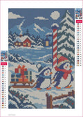 Thumbnail for Diamond painting adhesive canvas preview - Penguin Parcel Patrol