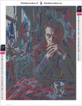 Thumbnail for Diamond painting adhesive canvas preview - Pensive Man by Window