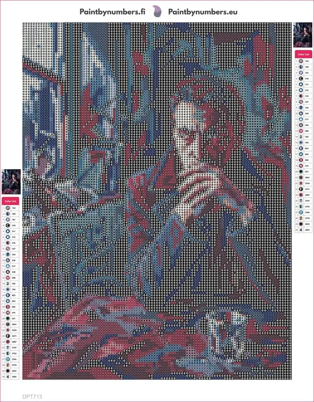 Diamond painting adhesive canvas preview - Pensive Man by Window