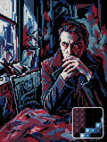 Thumbnail for Pensive Man by Window, 30x40 cm diamond painting – finished design preview with a close-up of round drills