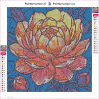 Thumbnail for Peony Bud diamond painting adhesive canvas 30x30cm