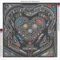 Thumbnail for Pinball Heart diamond painting adhesive canvas 50x50cm