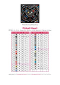 Thumbnail for Pinball Heart diamond painting color chart – 35 DMC colors