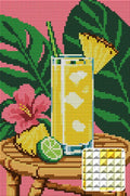 Thumbnail for Pineapple Cooler under Broad Leaves, 20x30 cm diamond painting – finished design preview with a close-up of square drills