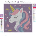 Thumbnail for Diamond painting adhesive canvas preview - Pixel Unicorn