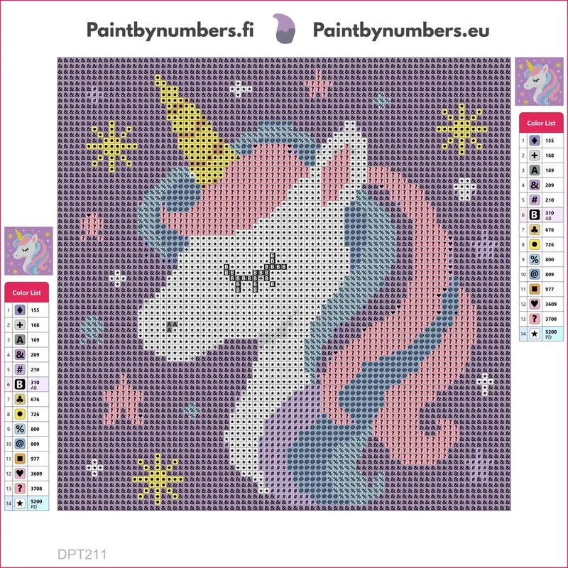 Diamond painting adhesive canvas preview - Pixel Unicorn