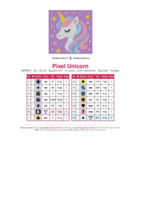 Thumbnail for DMC color chart for Pixel Unicorn diamond painting - 14 colors