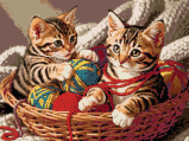 Diamond Pattern - Playful Kittens