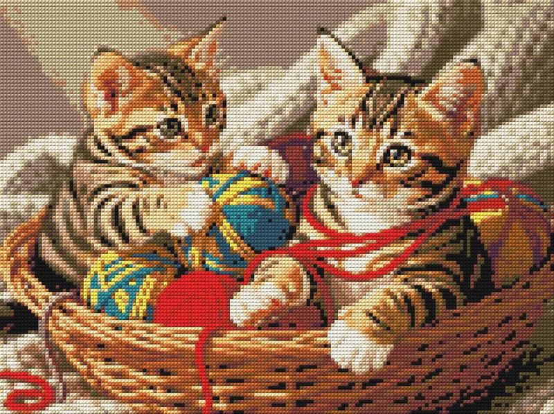 Diamond Pattern - Playful Kittens