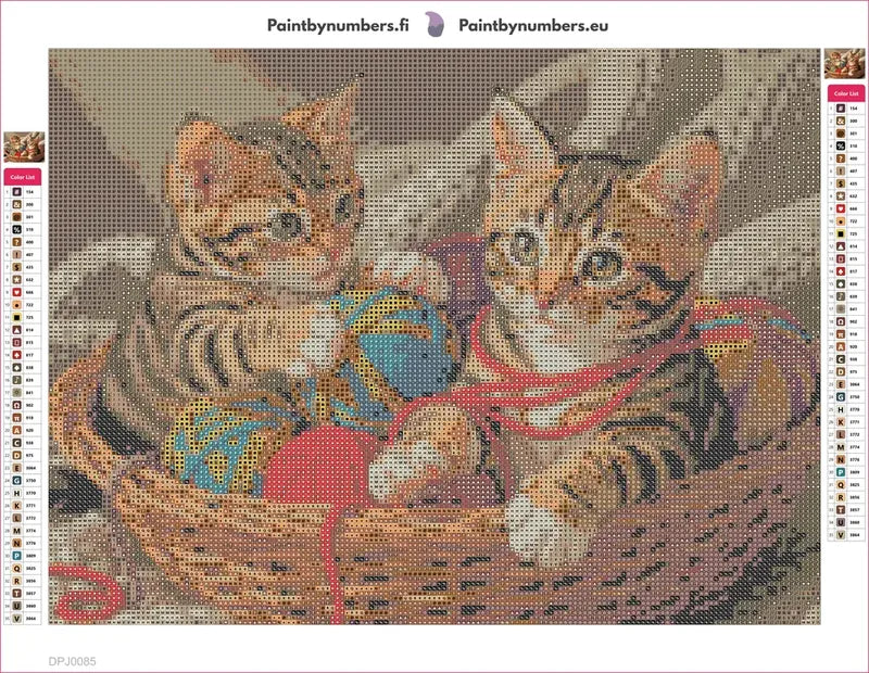 Playful Kittens diamond painting adhesive canvas 40x30cm