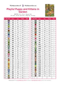 Thumbnail for DMC color chart for Playful Puppy and Kittens in Garden diamond painting - 59 colors