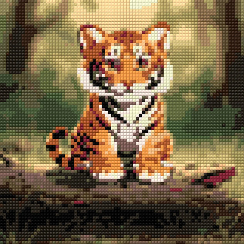 Diamond Pattern - Playful Tiger Cub