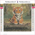 Thumbnail for Playful Tiger Cub diamond painting adhesive canvas 20x20cm