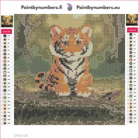Thumbnail for Playful Tiger Cub diamond painting adhesive canvas 20x20cm