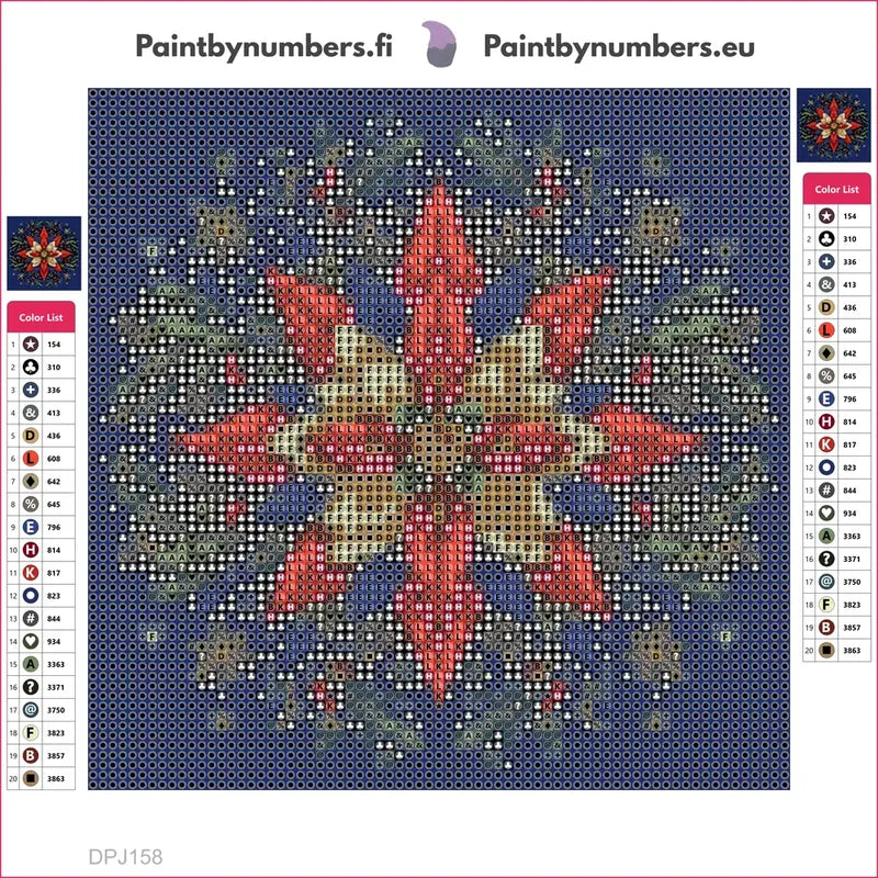 Diamond painting adhesive canvas preview - Poinsettia Mandala