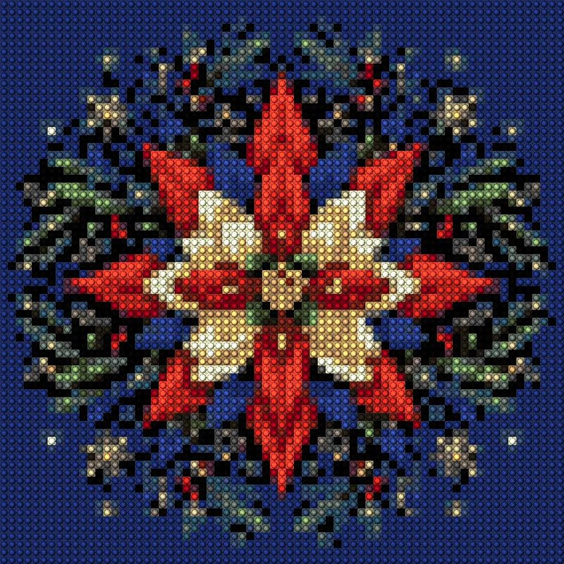 Diamond painting pattern chart - Poinsettia Mandala
