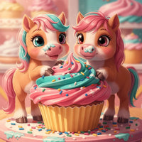 Thumbnail for Diamond Painting Ponies with Cupcake