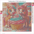 Thumbnail for Ponies with Cupcake diamond painting adhesive canvas 30x30cm