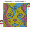 Thumbnail for Diamond painting adhesive canvas preview - Pop Art Comic Cat