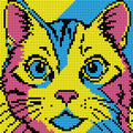 Thumbnail for Pop Art Comic Cat, 20x20 cm diamond painting – finished design preview