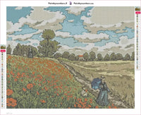 Thumbnail for Poppy Field Coquelicots diamond painting adhesive canvas 50x40cm