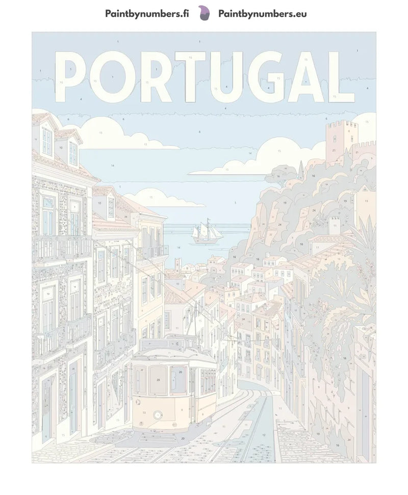 Numbered canvas - Portugal Travel Poster 40x50cm
