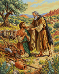 Thumbnail for Prophet Blessing the Farmer, 40x50 cm diamond painting – full design preview without the close-up inset