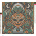 Thumbnail for Diamond painting adhesive canvas preview - Pumpkin Art Deco Masquerade