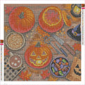 Thumbnail for Diamond painting adhesive canvas preview - Pumpkin Carving Night from Above