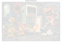 Thumbnail for Numbered canvas - Pumpkin Wizards and Robot Can 70x40cm