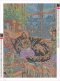 Thumbnail for Diamond painting adhesive canvas preview - Purl beside the Rainy Window