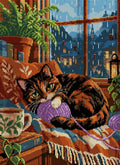 Thumbnail for Purl beside the Rainy Window, 40x55 cm diamond painting – full design preview without the close-up inset