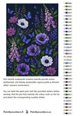 Thumbnail for Paint color chart and instructions - Purple Flowers and Blue Butterflies 50x70cm
