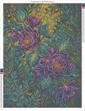 Thumbnail for Diamond painting adhesive canvas preview - Purple Foliage