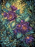 Thumbnail for Diamond painting pattern chart - Purple Foliage