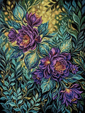 Thumbnail for Diamond painting pattern chart - Purple Foliage