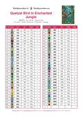 Thumbnail for DMC color chart for Quetzal Bird in Enchanted Jungle diamond painting - 57 colors